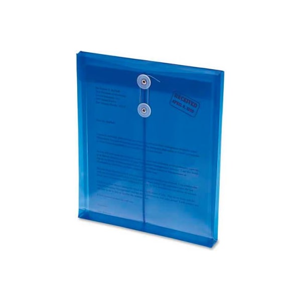 Smead Smead Ultracolor Expandable Poly String Tie Envelopes, Top Load, 8-1/2"W x 11"H, Blue, 5/Pack 89542 - main